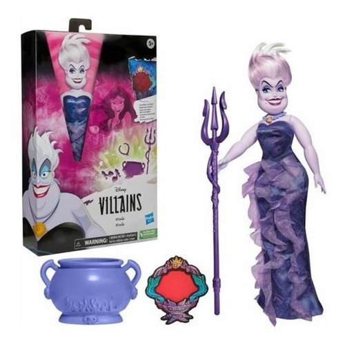 Muñeca Disney Villains Ursula Accesorios  Ropa Extraíble 