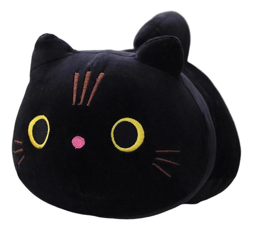 Almohada De Cuerpo De Gato De Juguete De Animal Negro 25cm
