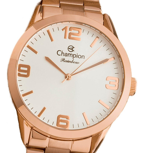 Relógio Feminino Champion Rose Gold C/ Colar E Brincos