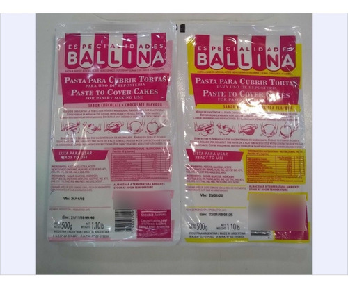 Pasta Ballina X500gr. Sabor: Chocolate Y Vainilla.