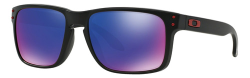 Anteojos de sol Oakley Holbrook Standard con marco de o matter color matte black, lente positive red de plutonite iridium, varilla matte black de o matter - OO9102