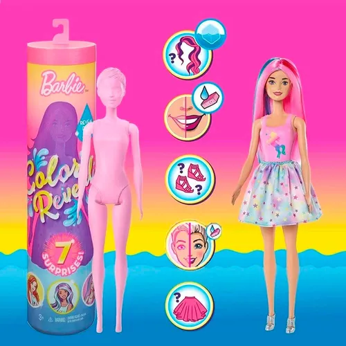 Barbie Color Reveal Fashion 7 Surpresas Mattel Gmt48