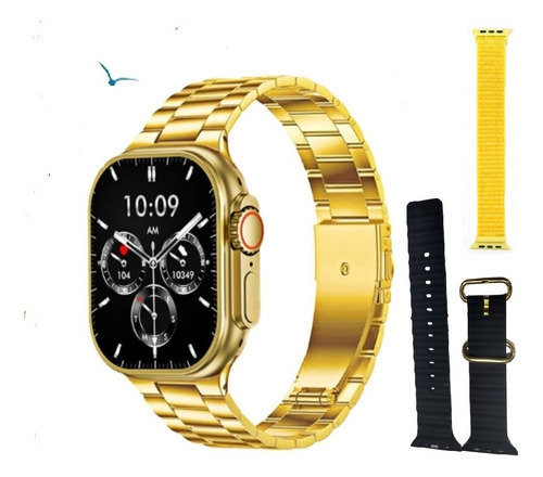 Smartwatch G9 Ultra Pro Série Especial Gold Nfc Gps Dourado