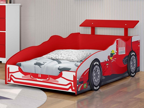Cama De Solteiro Menino Formula 1 Ferrari Vermelho