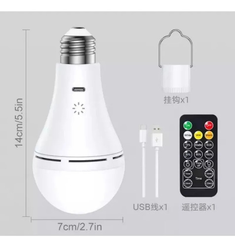 Luz Usb Recargable Con Control Remoto Y Táctil