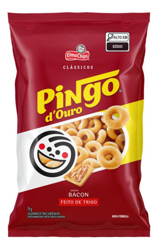 Salgadinho Pingo De Ouro Sabor Bacon 76 Gramas