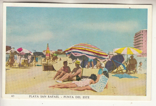 Antigua Postal Con Vista De Playa San Rafael Punta Del Este