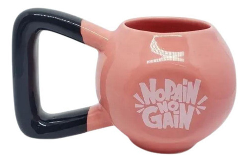 Caneca De Cerâmica Peso Kettlebell Cross Rosa Academia 410ml