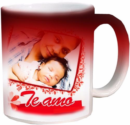 Canecas Mágica Vermelha Porcelana Dia Das Mães Personalizada