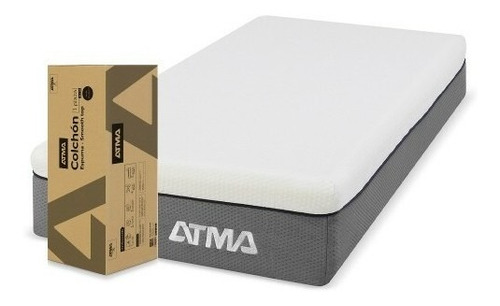 Atma Smooth Top CHMFST colchón color blanco y gris 1 plaza 80cm x 190cm en caja 3 capas de espuma