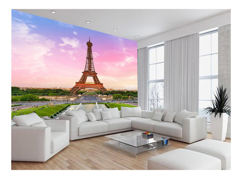 Papel De Parede Paris Torre Eiffel Sol Nuvens 7,5m² Ncd301