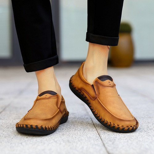 Mocasines For Hombre Zapatos De Cuero Sin Cordones