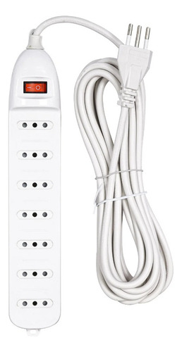 Alargador Corriente Zapatilla Enchufe Múltiple 6 Tomas 3m Color Blanco