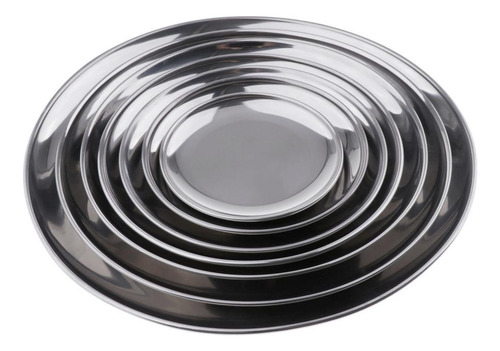 2 Set De Platos Modernos De Acero Inoxidable 14cm 2 Piezas