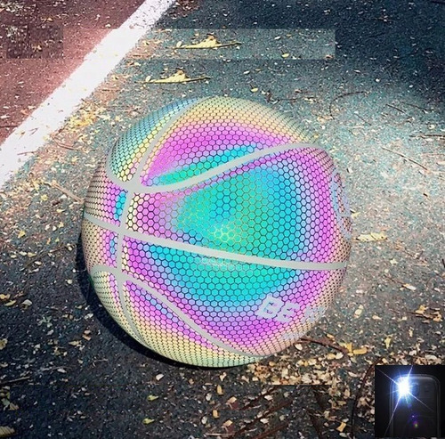 Imagen 5 de 10 de Balón Basketball Holográfico Reflectante Cámara Deportes