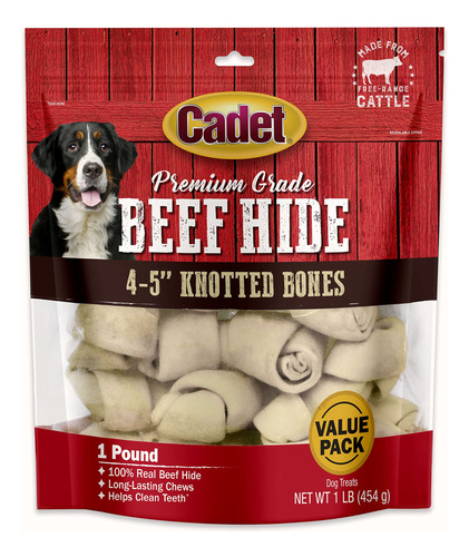 Cadet Piel De Res De Alta Calidad Para Perros, Masticables, 