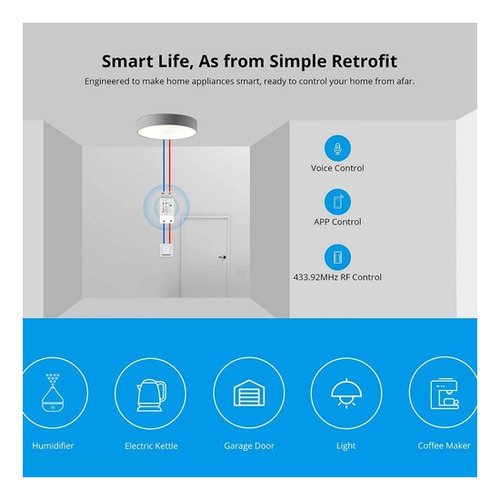 Sonoff Interruptor Inteligente Wifi Domótica Inalámbrica