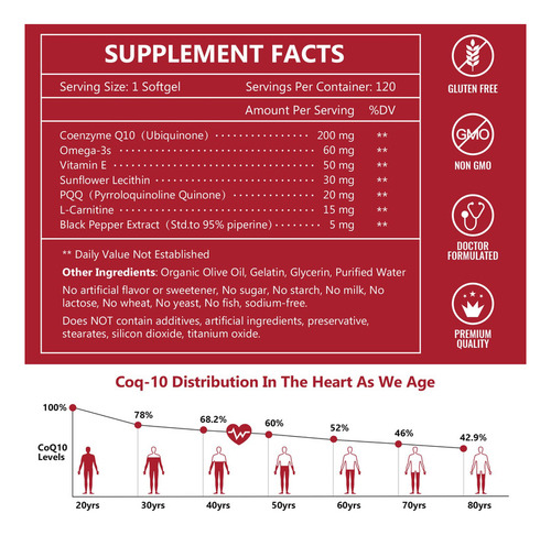 Nature Target Coq10-200 Mg Con Pqq L-carnitina Y Omega-3, Co