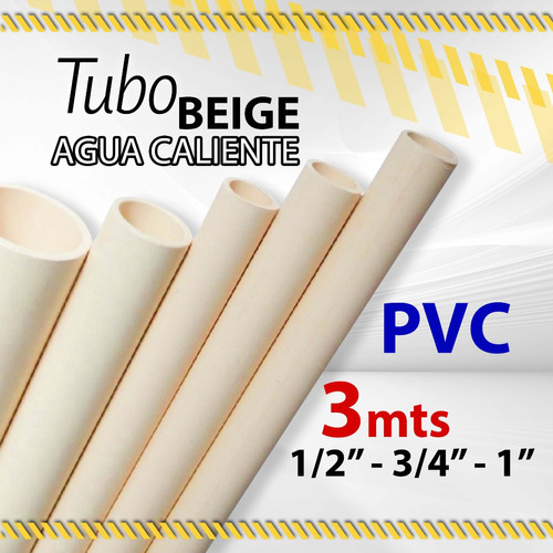 Tubo Beige Agua Caliente 1/2pulgada - 3/4pulgada Y 1 Pulgada