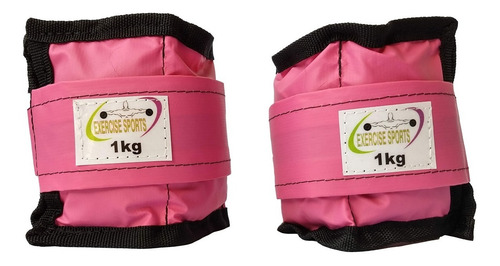 Imagem 2 de 3 de Tornozeleira / Caneleira De Peso Rosa 1 Kg Par.