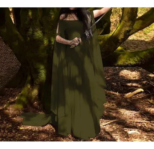 Vestido Gótico Medieval For Mujer Con Corbata De Encaje Vin