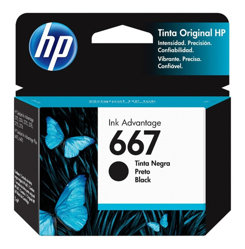 Cartucho Tinta Impresora Hp 667 Negro Original 1275 2775 New