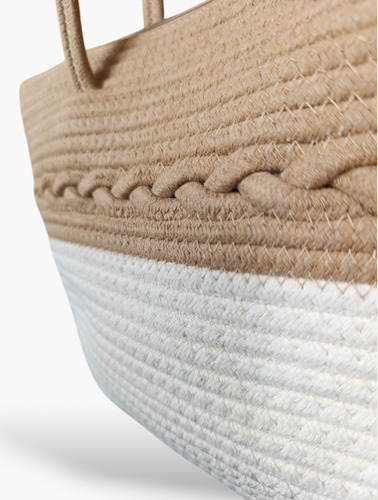 Bolso Cartera De Verano Tela De Algodón Tejida A Mano Beige