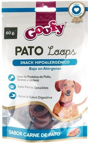 Snack Hipoalergenico Pato Loops 60 Gramos Goofy
