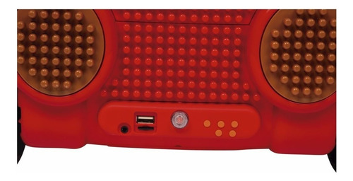 Malinha Escolar Urso C/caixa De Som, Microfone, Usb Play Mus Cor Vermelho