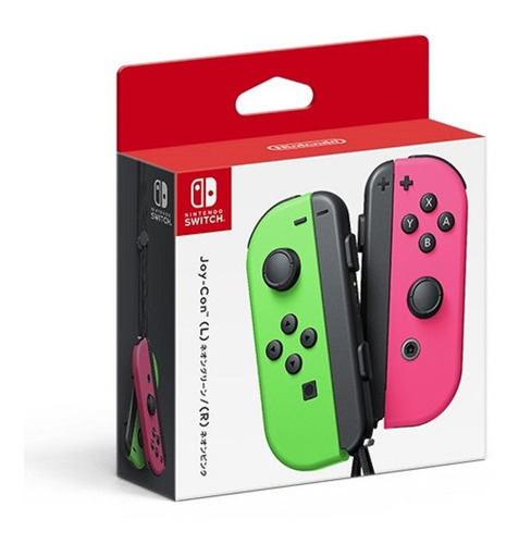 Controles Joycon Nintendo Switch Splatoon Rosa Verde Genuino