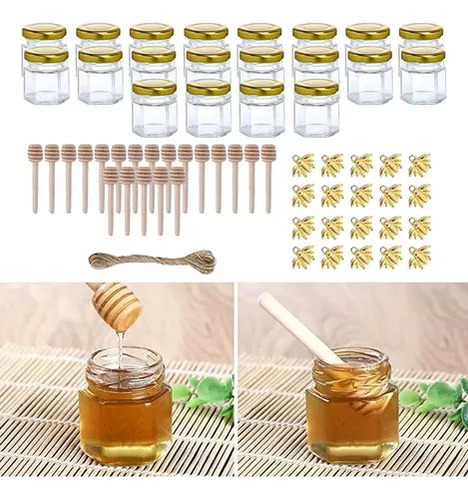 20 Tarros Pequeños De Cristal Para Miel, Para Recuerdos De F