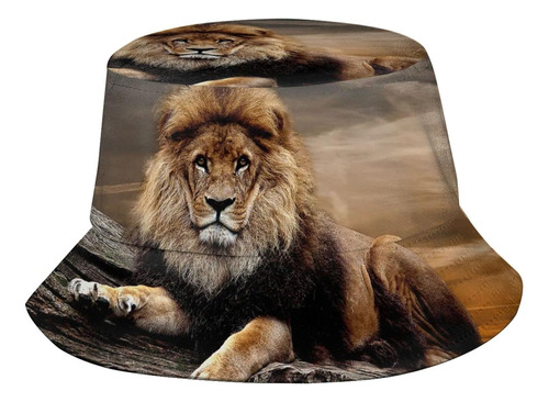 Funny Lion Bucket Hats Summer Travel Beach Sun Hat Outdoor