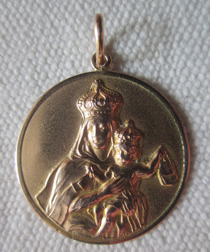 Medalla Oro 9 Kilates Virgen Del Carmen Candelaria
