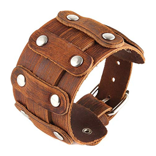 Brazalete Ancho Hombre, Pulsera Gótica Punk Rock Biker...