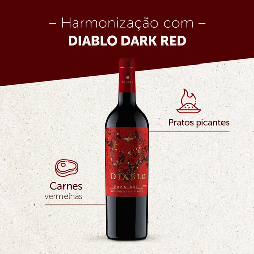 Vinho Chileno Tinto Meio Seco Dark Red Diablo 750ml