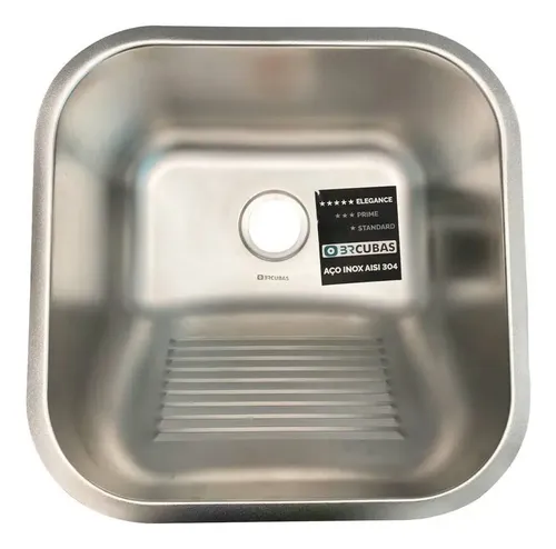 Tanque Aço Inox Acetinado 40x40 Com Válvula Br Cubas