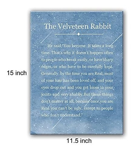 The Velveteen Rabbit Quote Poster Canvas Wall Art Para Decor 