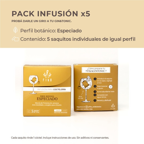 Imagen 3 de 10 de Kit Gin Tonic Inmigrante + Saquitos Botanicos Y Citricos