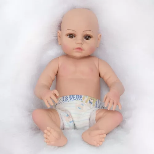 Boneca Reborn Realista Carequinha Fofa + Carrinho Infantil em