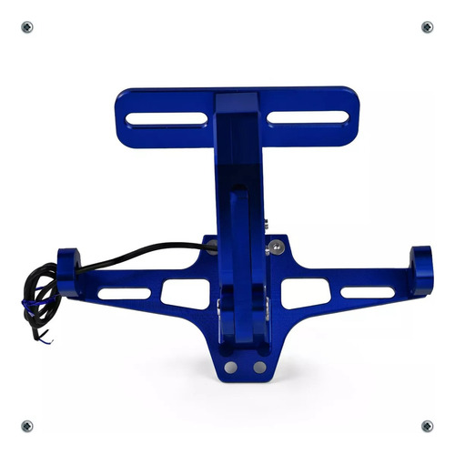 Porta Placa Universal Para Moto Ajustable Con Luz Led R6 Ns