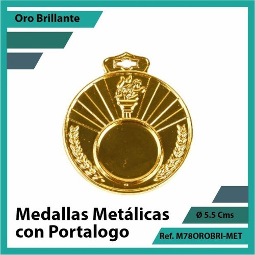 Medallas En Oro, Plata Y Bronce De Oro Metalica M78oro