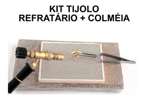 Kit Tijolo Refratario + Colmeia Ourives Fundição Solda Joias