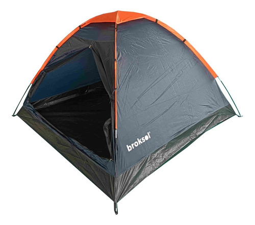 Carpa Iglu Broksol Atenas 2 Personas Costuras Termoselladas Color Azul/naranja