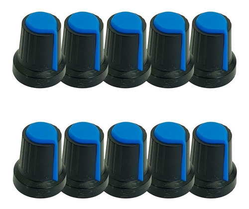 Knob Potenciômetro Eixo Estriado 6mm -10 Peças Escolha A Cor