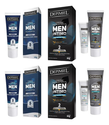 Kit Depilación Hombre Depimiel Men Intimo + Coporal X2 Normal