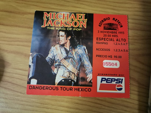 Boleto Michael Jackson Estadio Azteca 1993