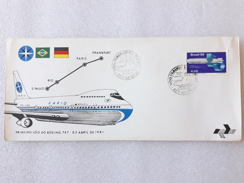 Sobre Primer Vuelo Varig Boeing 747 De Brasil A Alemania 