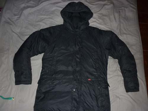 E Campera Parka Levis Pluma Talle M Negra Nieve Art 19822