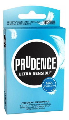 Preservativo Prudence Ultra Sensible Caja X 3 Unidades