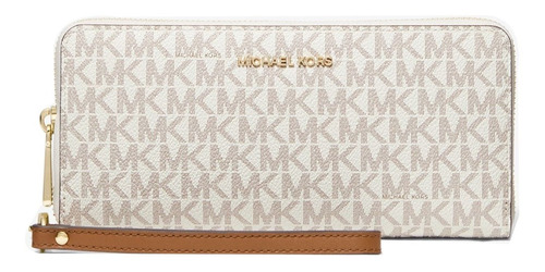 Cartera Michael Kors Original Dama Continental Logo Vainilla